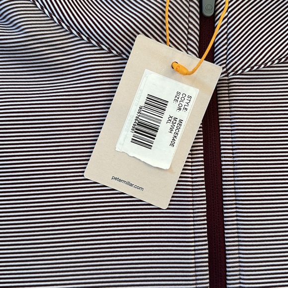 Peter Millar NWT XXL Texas A&M Sugar Stripe Performance Quarter Zip - Picture 2 of 5